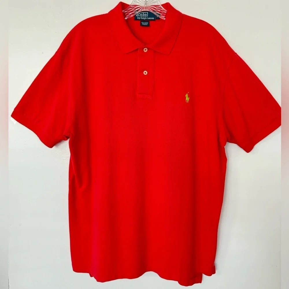 Polo Ralph Lauren men’s Pullover Knit Red Shirt Size L preowned great condition!